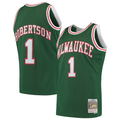 Choea M.Bucks #1 Oscar Robertson Mitchell & Ness Green 197172 Hardwood Classics Swingman Jerseys