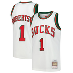 Choea M.Bucks #1 Oscar Robertson Mitchell & Ness White Hardwood Classics Swingman Jerseys