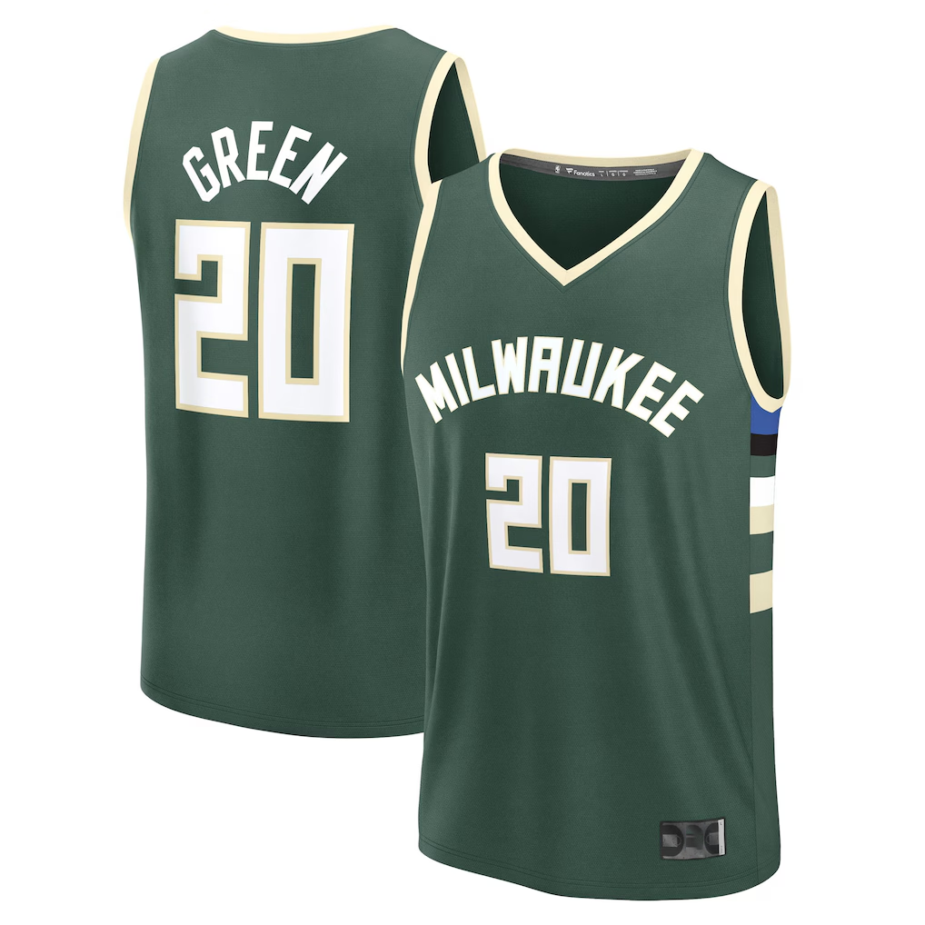 Choea M.Bucks #20 A.J. Green Hunter Green Fast Break Replica Player Jerseys - Icon Edition