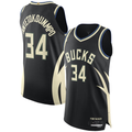 Choea M.Bucks #34 Giannis Antetokounmpo Black Authentic Player Jerseys - Statement Edition