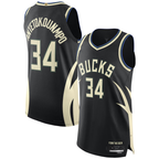Choea M.Bucks #34 Giannis Antetokounmpo Black Authentic Player Jerseys - Statement Edition