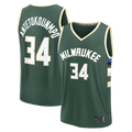 Choea M.Bucks #34 Giannis Antetokounmpo Hunter Green Fast Break Replica Player Jerseys - Icon Edition