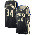 Choea M.Bucks #34 Giannis Antetokounmpo Jordan Brand Black Swingman Jerseys - Statement Edition