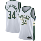 Choea M.Bucks #34 Giannis Antetokounmpo White Swingman Jerseys - Association Edition