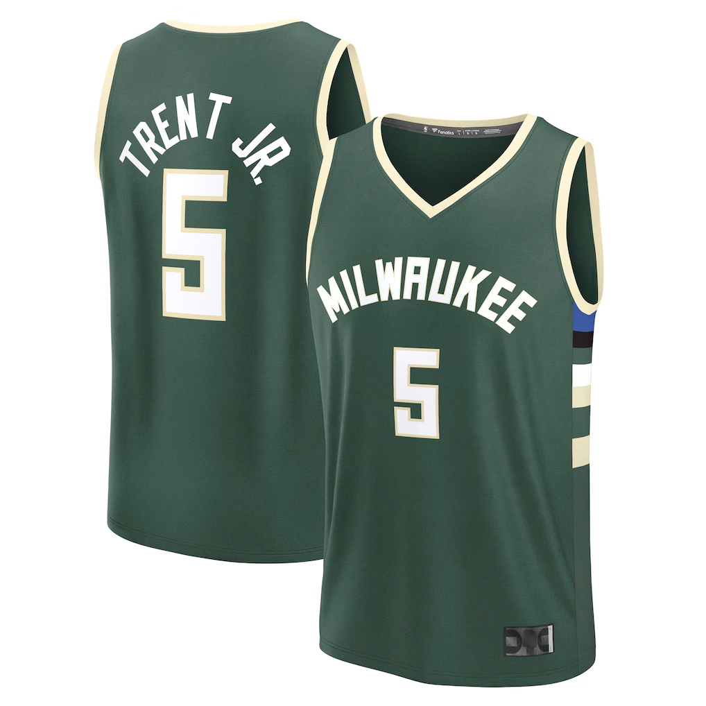 Choea M.Bucks #5 Gary Trent Jr. Hunter Green Fast Break Replica Player Jerseys - Icon Edition