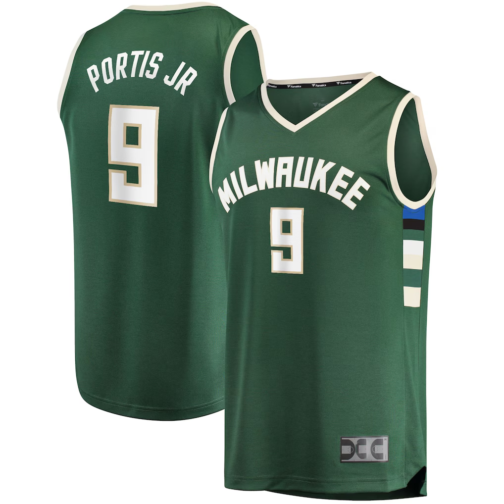 Choea M.Bucks #9 Bobby Portis Green Fast Break Replica Jerseys - Icon Edition
