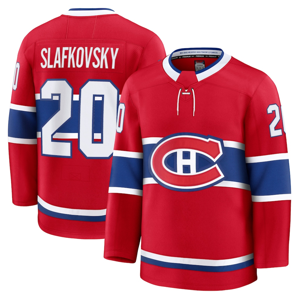 Choea M.Canadiens #20 Juraj Slafkovsky Red Premium Jerseys