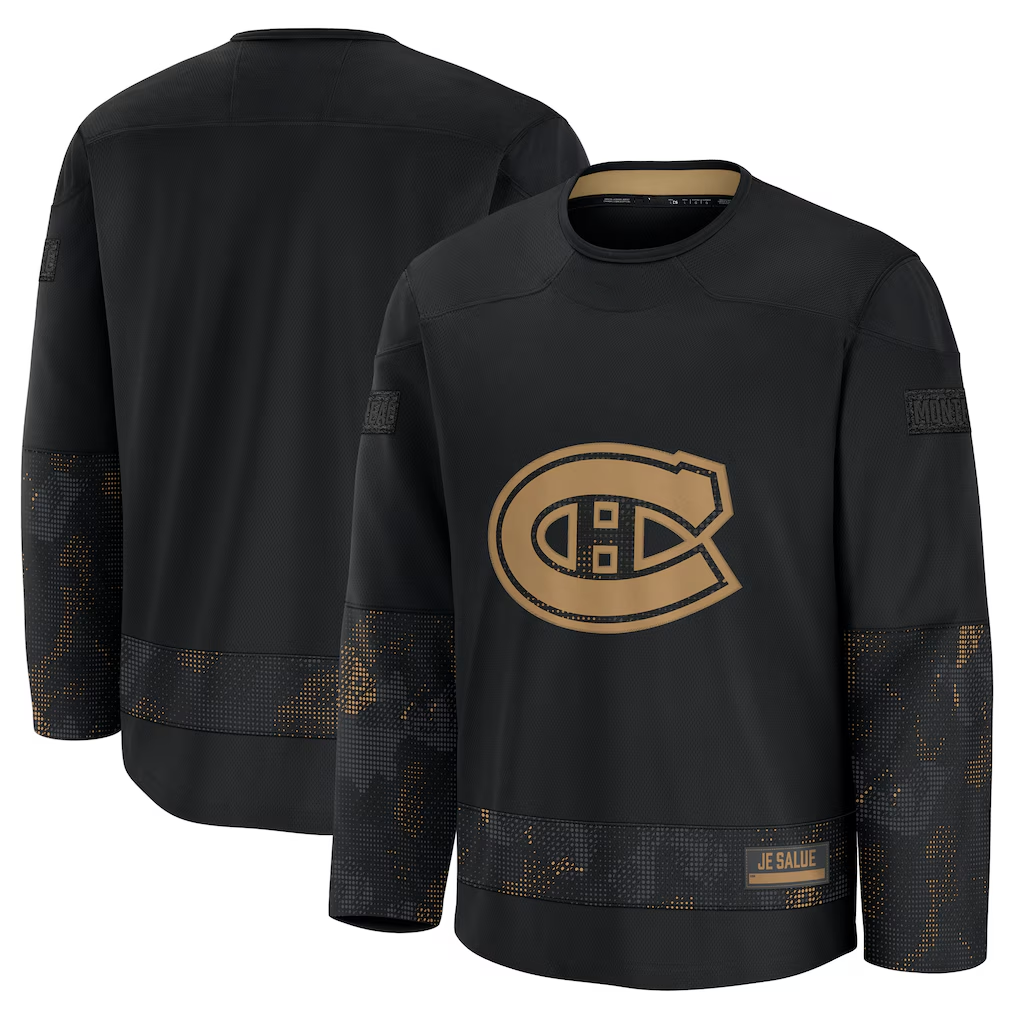 Choea M.Canadiens Black 2024 Military Appreciation Practice Jerseys