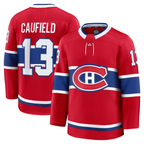 Choea M.Canadiens #13 Cole Caufield Red Home Premium Jerseys