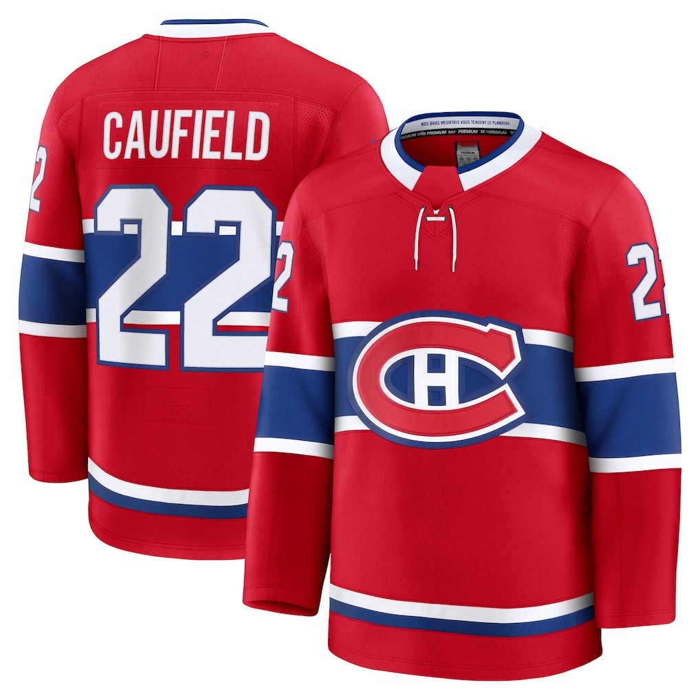 Choea M.Canadiens #22 Cole Caufield Red Home Premium Jerseys