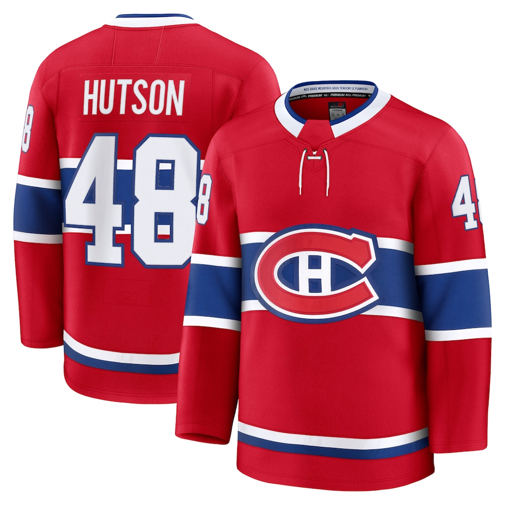 Choea M.Canadiens #48 Lane Hutson Red Home Premium Jerseys