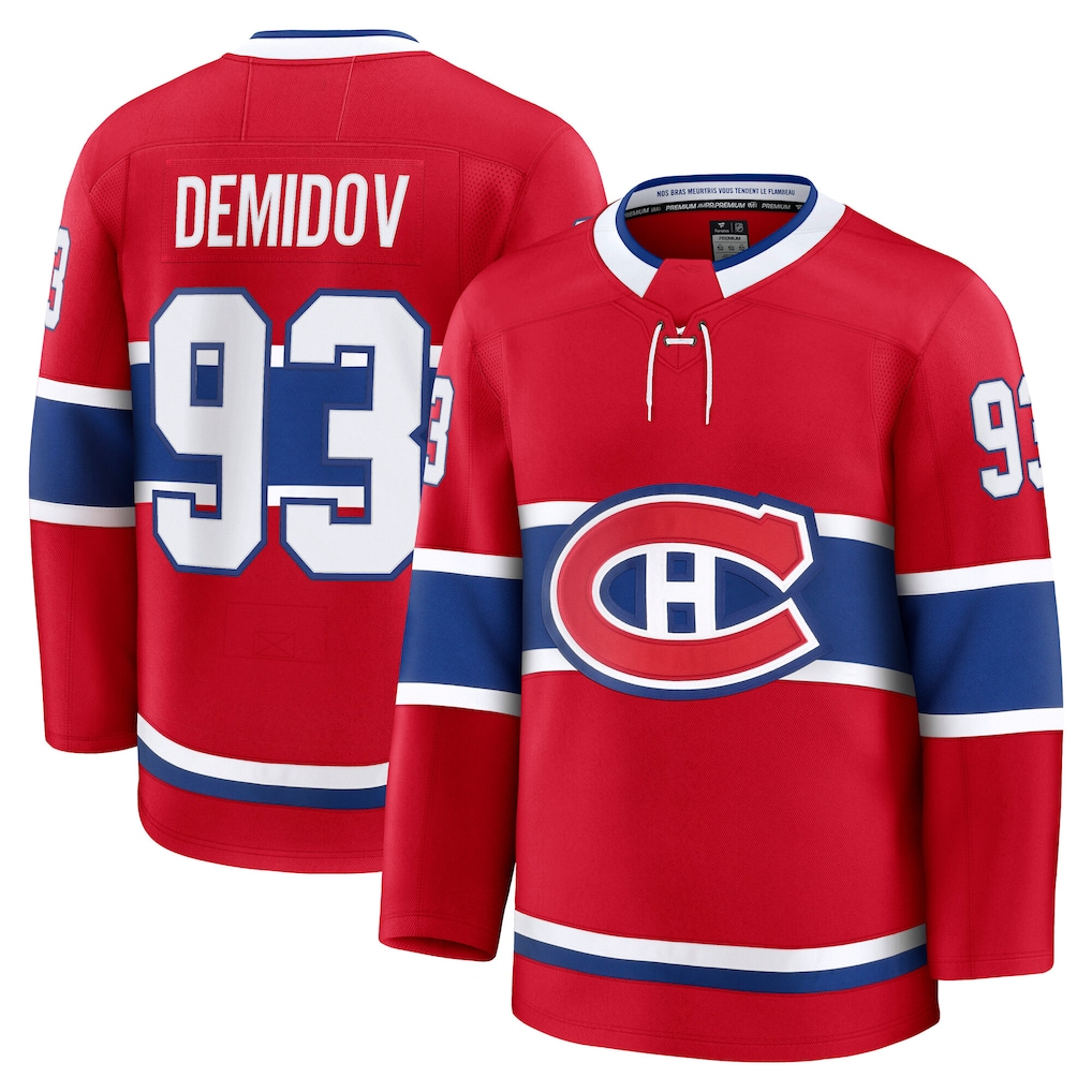 Choea M.Canadiens #93 Ivan Demidov Red Home Premium Jerseys
