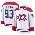 Choea M.Canadiens #93 Ivan Demidov White Away Premium Jerseys