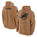 Choea M.Dolphins Brown Salute to Service Hoodies Limited Game Blank Player Stitched Jerseys