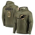 Choea M.Dolphins #0 Ollie Gordon II Player Olive Salute to Service Pullover Hoodies Home Game Stitched Jerseys