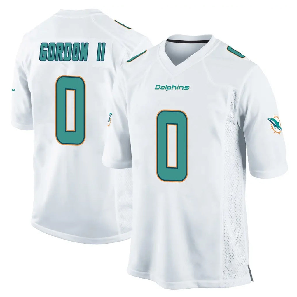 Choea M.Dolphins #0 Ollie Gordon II Player White Home Game Stitched Jerseys