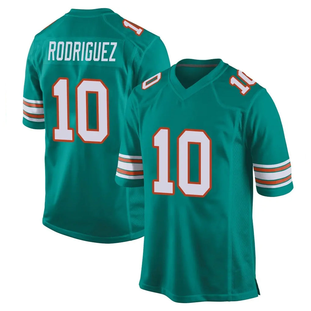 Choea M.Dolphins #10 Jacob Rodriguez Player Aqua Alternate Home Game Stitched Jerseys