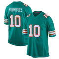 Choea M.Dolphins #10 Jacob Rodriguez Player Aqua Alternate Home Game Stitched Jerseys
