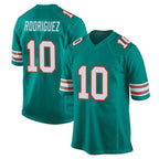 Choea M.Dolphins #10 Jacob Rodriguez Player Aqua Alternate Home Game Stitched Jerseys