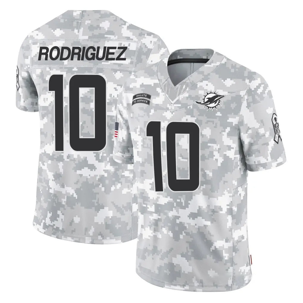 Choea M.Dolphins #10 Jacob Rodriguez Player Arctic Camo Salute To Service Limited Game Stitched Jerseys