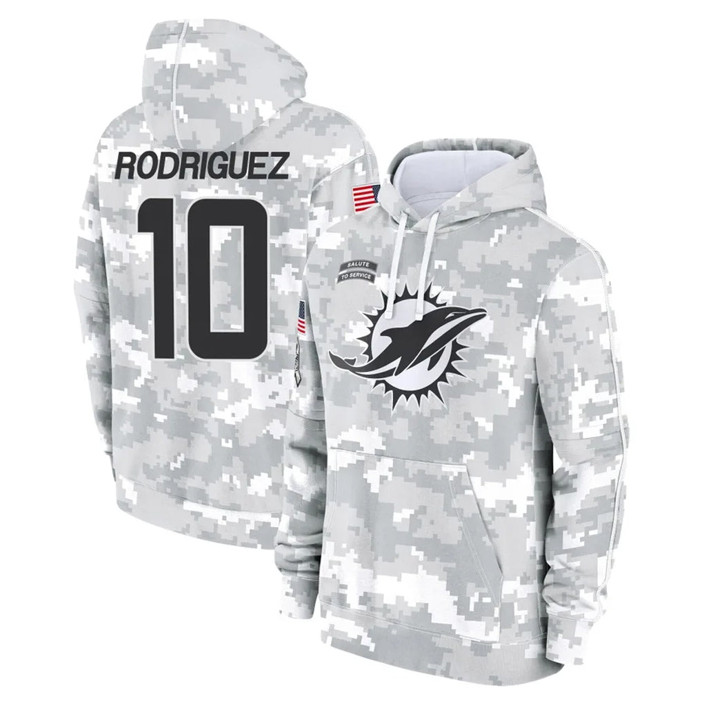 Choea M.Dolphins #10 Jacob Rodriguez Player Arctic Camo Salute to Service Hoodies Limited Game Stitched Jerseys