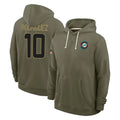 Choea M.Dolphins #10 Jacob Rodriguez Player Olive Salute to Service Pullover Hoodies Limited Stitched Jerseys