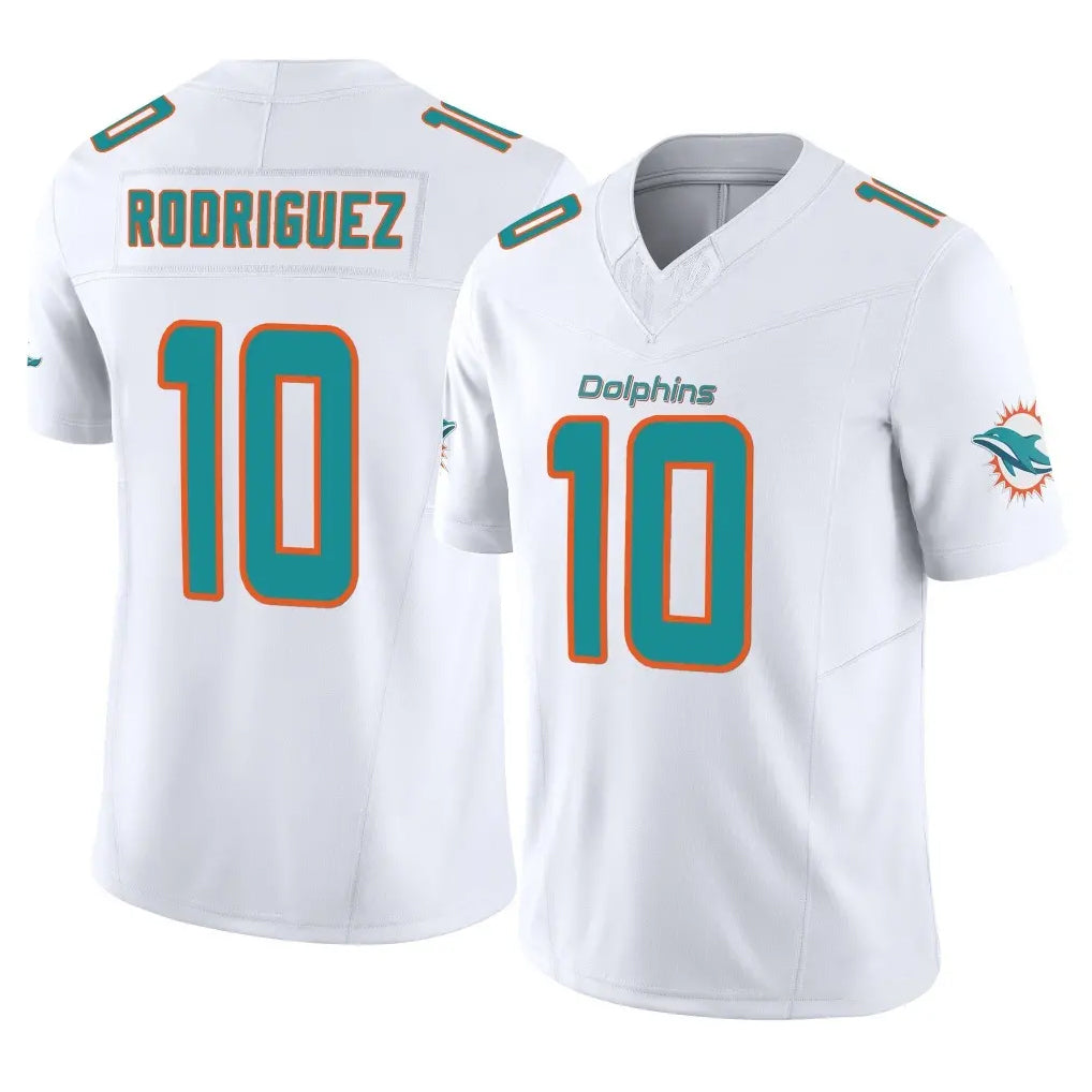 Choea M.Dolphins #10 Jacob Rodriguez Player White Limited Vapor F.U.S.E. Home Game Stitched Jerseys