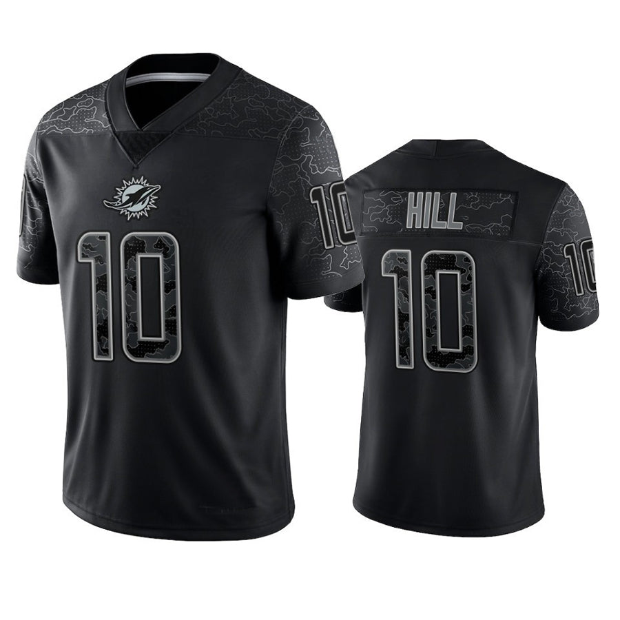 Choea M.Dolphins #10 Tyreek Hill Player Black RFLCTV Limited Stitched Jerseys