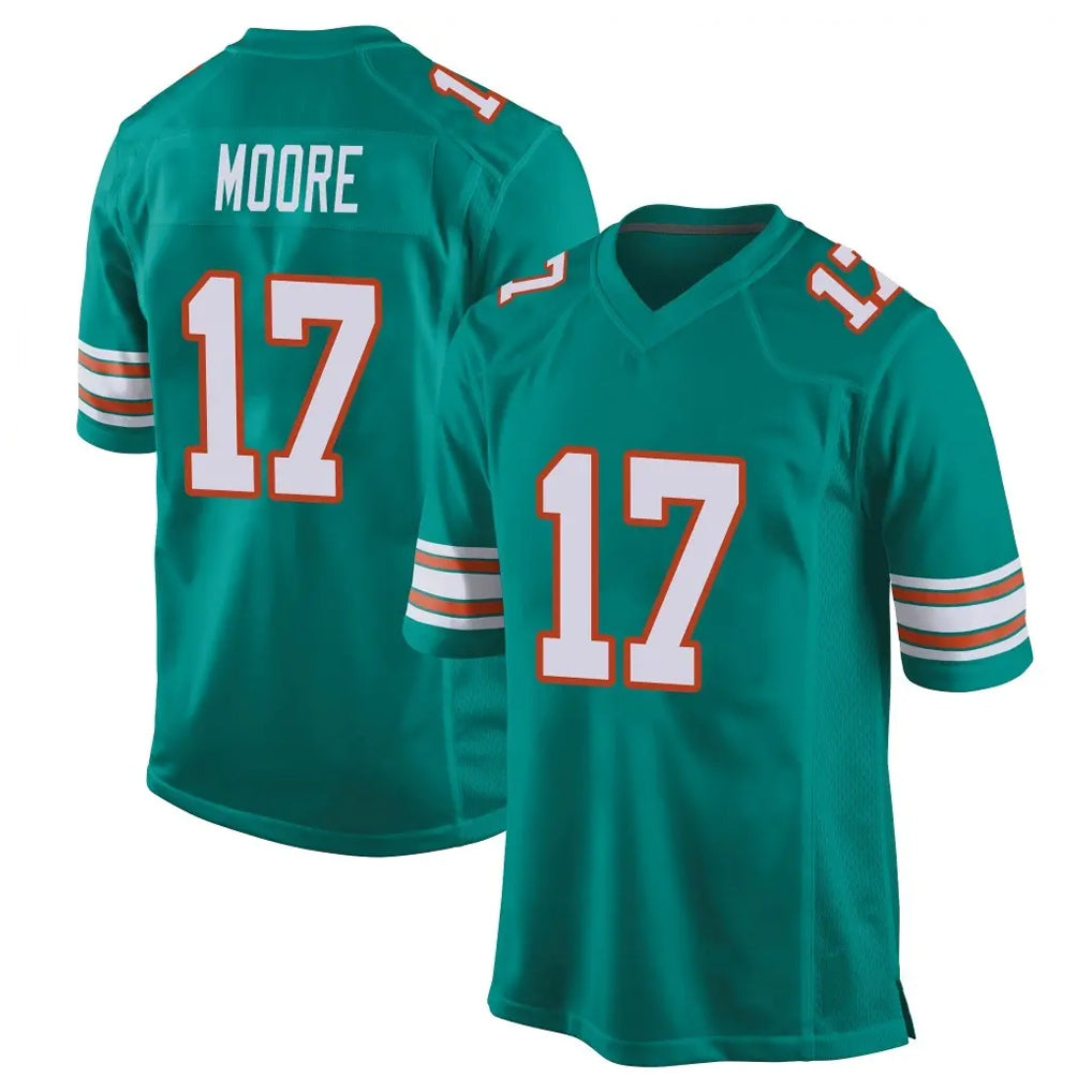 Choea M.Dolphins #17 Trey Moore Player Aqua Alternate Home Game Stitched Jerseys