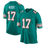 Choea M.Dolphins #17 Trey Moore Player Aqua Alternate Home Game Stitched Jerseys