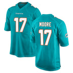 Choea M.Dolphins #17 Trey Moore Player Aqua Home Game Stitched Jerseys