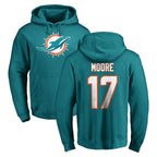 Choea M.Dolphins #17 Trey Moore Player Aqua LOGO Pullover Hoodies Limited Stitched Jerseys