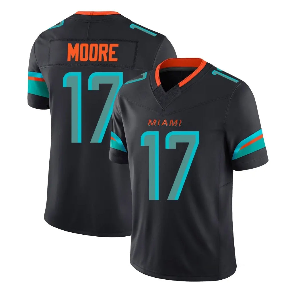 Choea M.Dolphins #17 Trey Moore Player Black Limited Pitch Rivalries Collection Home Game Stitched Jerseys