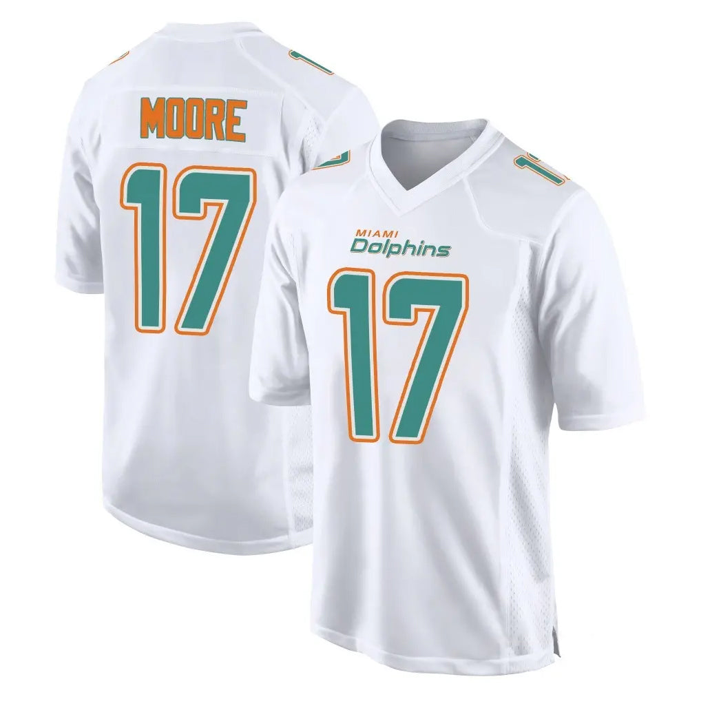 Choea M.Dolphins #17 Trey Moore Player White Fashion Home Game Stitched Jerseys