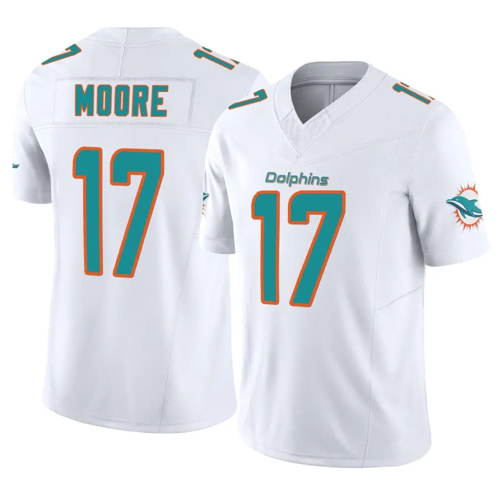 Choea M.Dolphins #17 Trey Moore Player White Limited Vapor F.U.S.E. Home Game Stitched Jerseys
