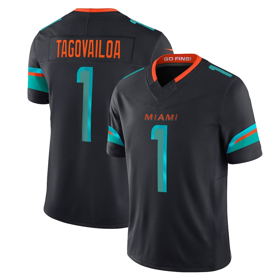 Choea M.Dolphins #1 Tua Tagovailoa Player Blue Rivalries Collection Vapor Limited Stitched Jersey