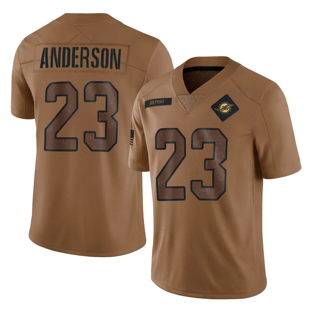 Choea M.Dolphins #23 Zayne Anderson Player Brown Salute To Service Limited Stitched Jerseys