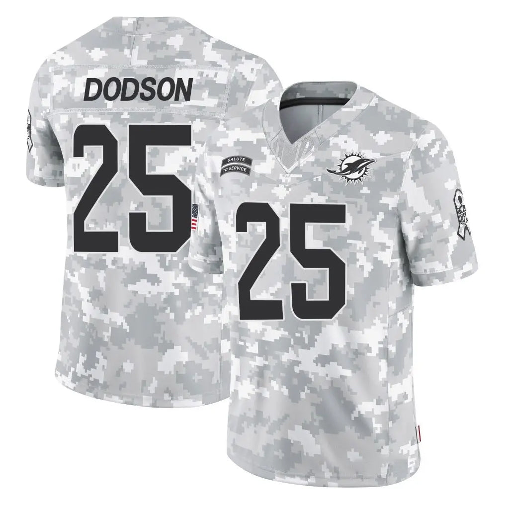 Choea M.Dolphins #25 Tyrel Dodson Player Arctic Camo Salute To Service Limited Game Stitched Jerseys