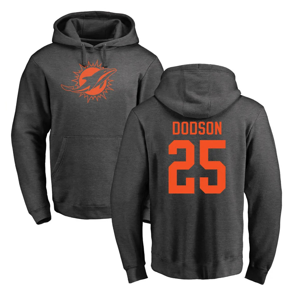 Choea M.Dolphins #25 Tyrel Dodson Player Darkgray Pullover Hoodies Limited Stitched Jerseys