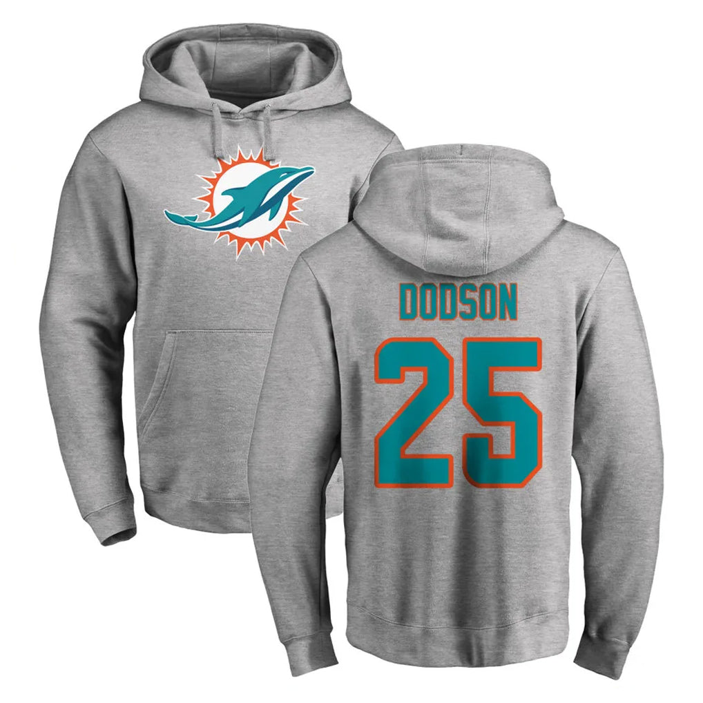 Choea M.Dolphins #25 Tyrel Dodson Player Gray LOGO Pullover Hoodies Limited Stitched Jerseys