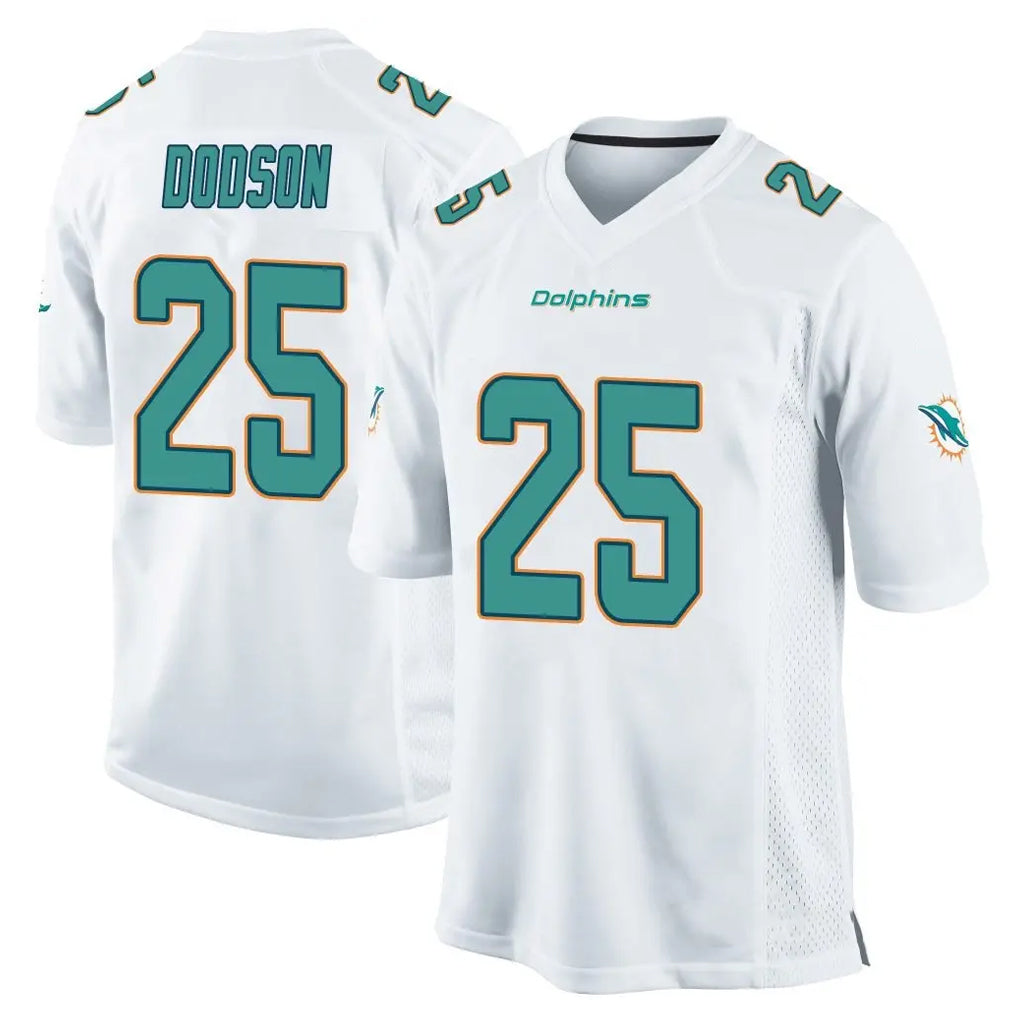 Choea M.Dolphins #25 Tyrel Dodson Player White Home Game Stitched Jerseys