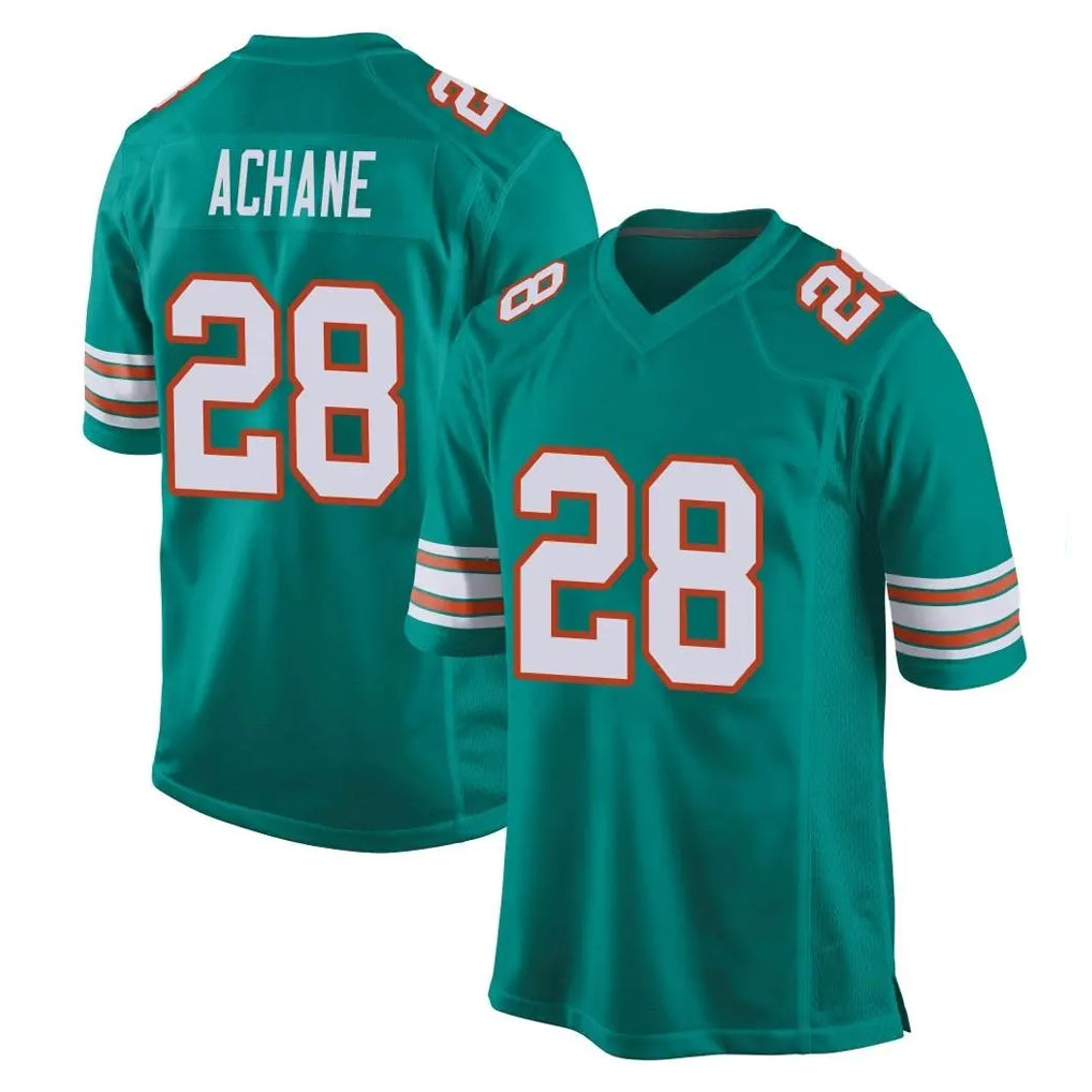 Choea M.Dolphins #28 De'Von Achane Player Aqua Alternate Home Game Stitched Jerseys