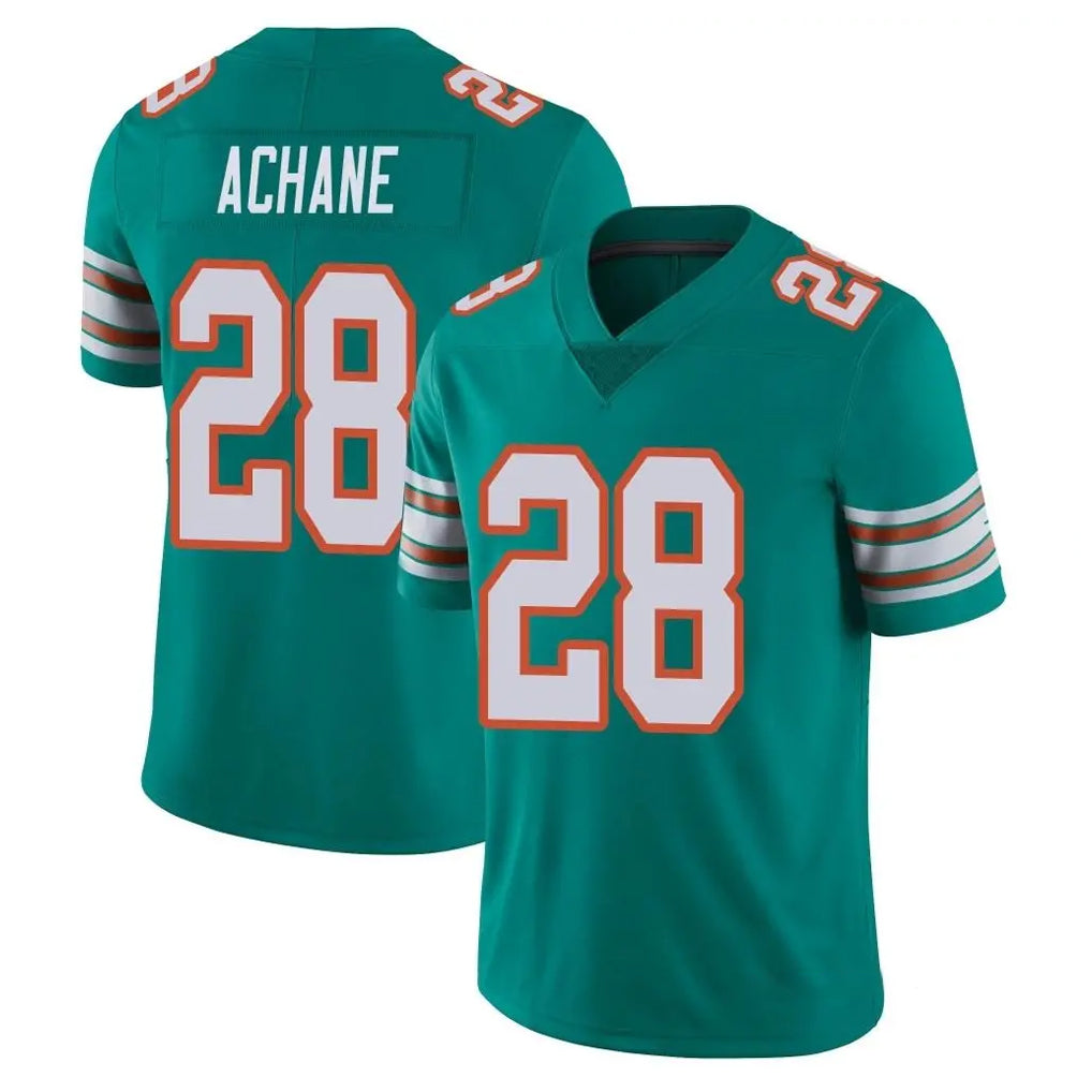Choea M.Dolphins #28 De'Von Achane Player Aqua Limited Alternate Vapor Untouchable Home Game Stitched Jerseys