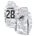 Choea M.Dolphins #28 De'Von Achane Player Arctic Camo Salute to Service Hoodies Limited Game Stitched Jerseys