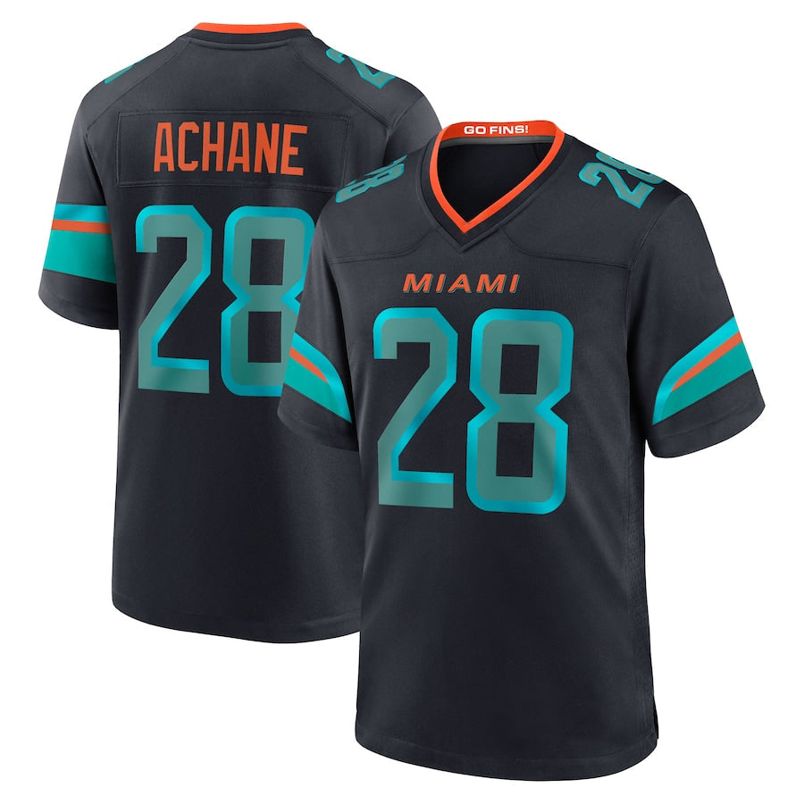 Choea M.Dolphins #28 De?¡¥Von Achane Player Blue Rivalries Collection Game Stitched Jerseys