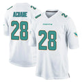Choea M.Dolphins #28 De'Von Achane Player White Home Game Stitched Jerseys