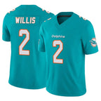 Choea M.Dolphins #2 Malik Willis Player Aqua Limited Vapor F.U.S.E. Home Game Stitched Jerseys