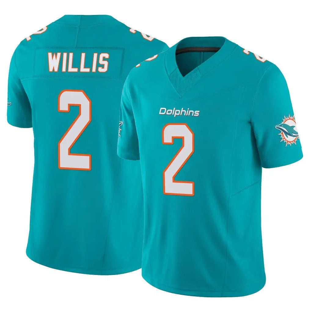 Choea M.Dolphins #2 Malik Willis Player Aqua Limited Vapor F.U.S.E. Home Game Stitched Jerseys