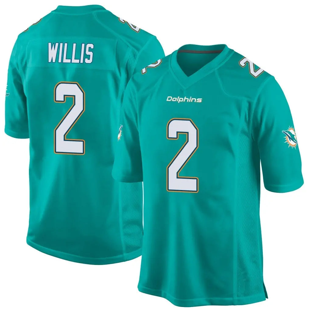 Choea M.Dolphins #2 Malik Willis Player Aqua Team Color Home Game Stitched Jerseys