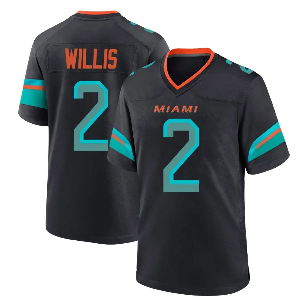 Choea M.Dolphins #2 Malik Willis Player Black Pitch Rivalries Collection Home Game Stitched Jerseys